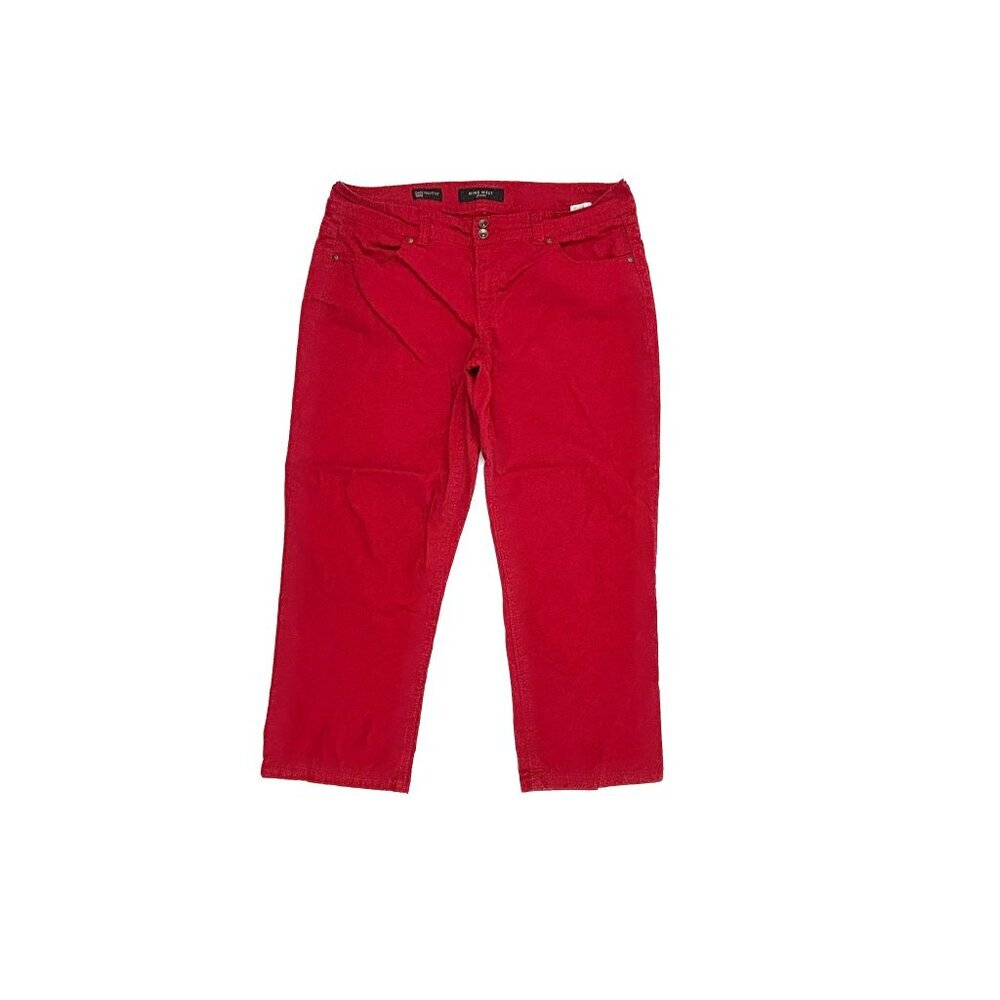 Nine West Date Night Fit Annette Crop Women's‎ size 14 Red Denim Jeans